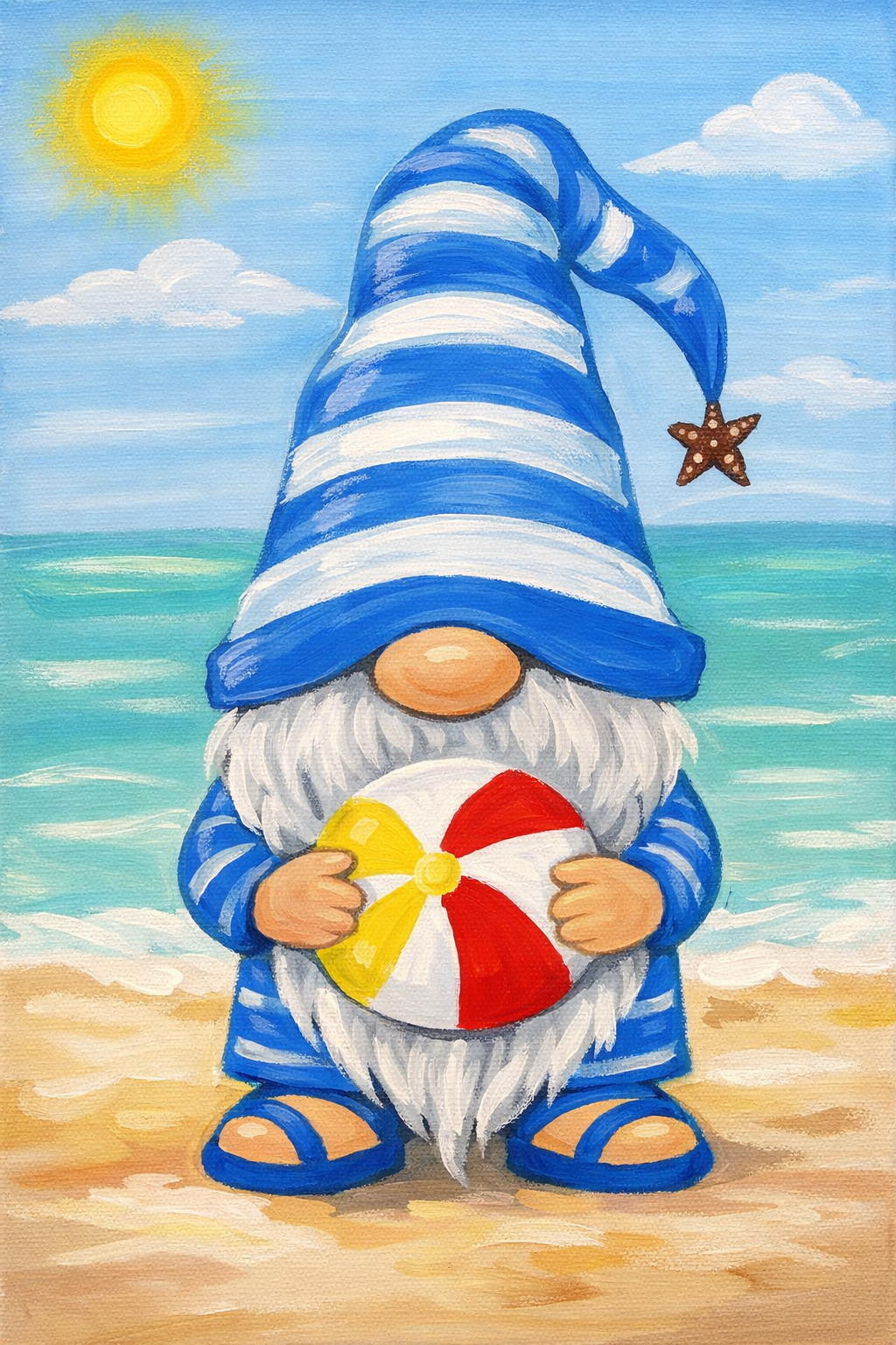 Staycation Paint & Pour - Palette Pals Gnome and Crab