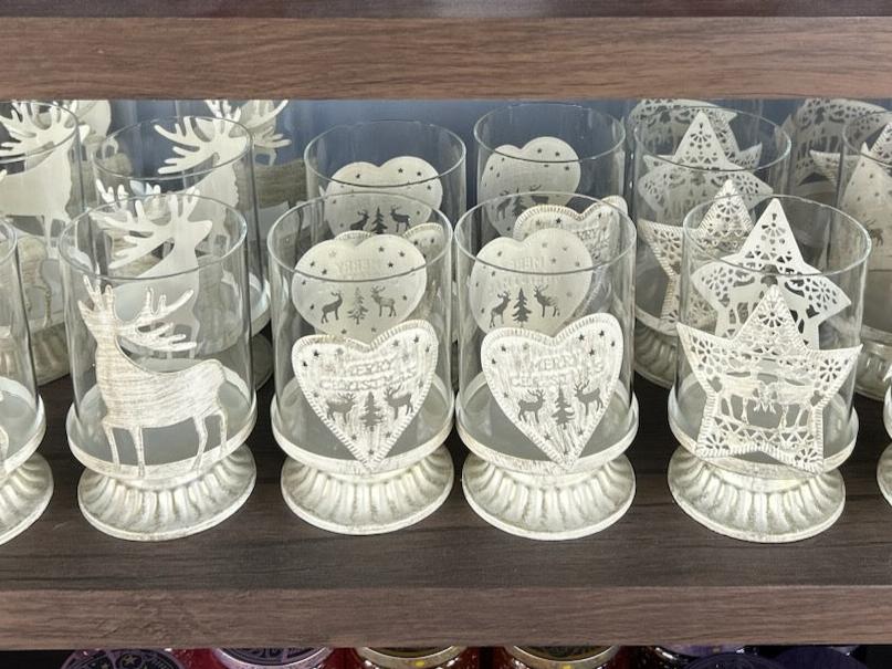 Candle Holder Large - White Deer or Flower Warmer